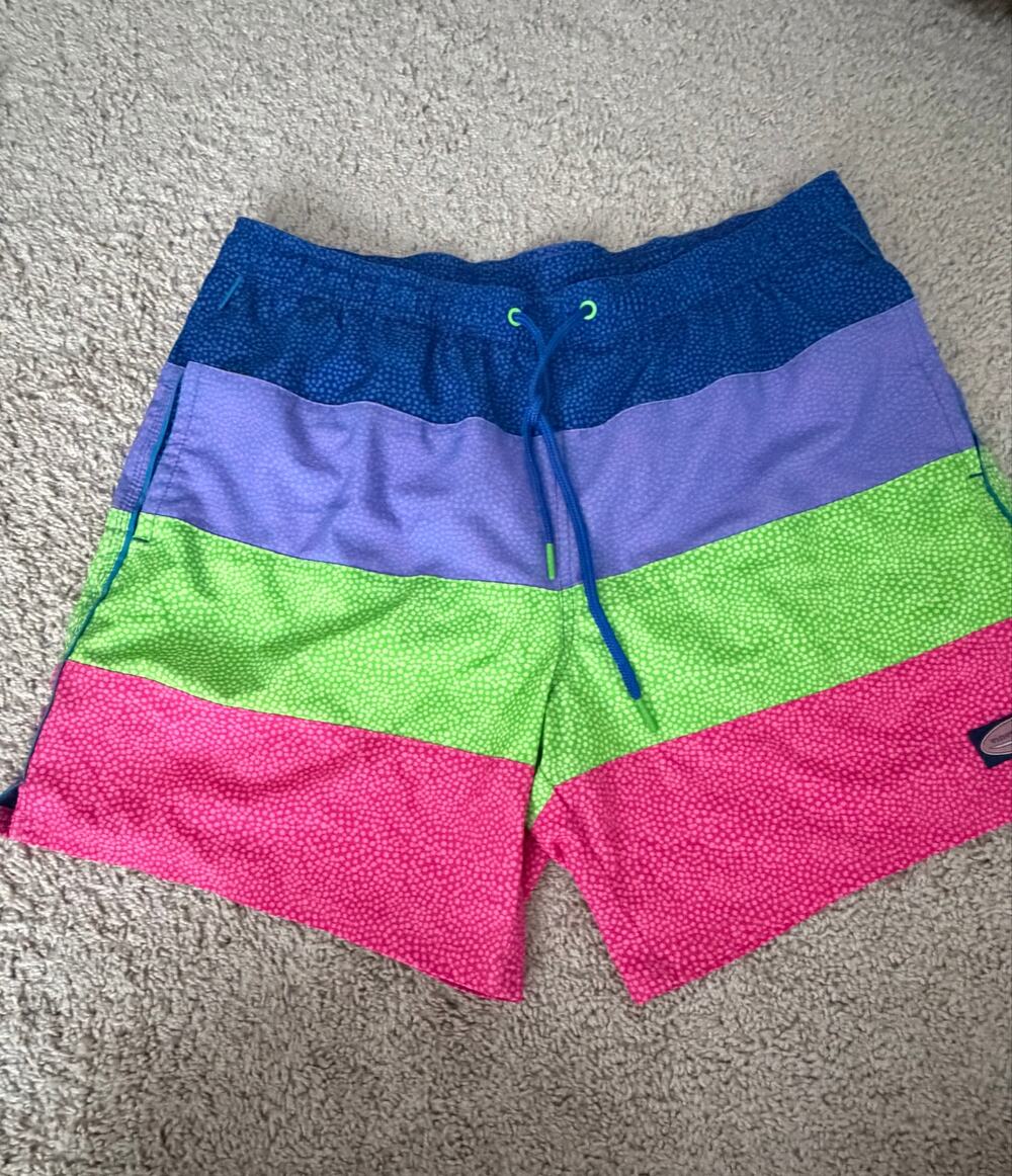 Vineyard Vines Chappy Swim Trunks 7” Neon Dots Print Large